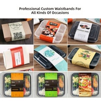 Bande de ceinture en papier personnalisée imprimée, en carton blanc, avec logo, pour boîte à emporter, emballage cadeau, décoration et scellage