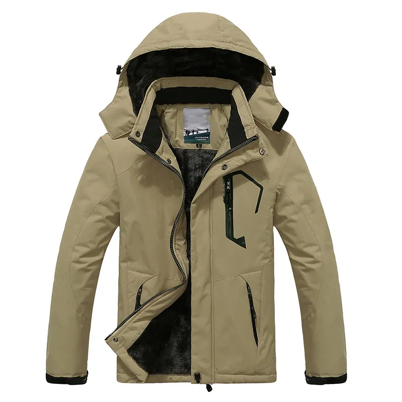 Winter Warm Windproof Windbreaker Mens Thick Big Tall Jacket Coat Outdoor Hooded Parka Plus Size Men's Jacket