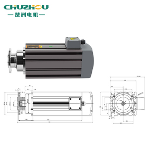 Motor de Husillo de 5.5KW y 3000 RPM de Alto Torque, Refrigerado por Agua, con Carcasa de Aluminio, Montaje de Brida y Conexión por Acoplamiento para Metal - Product Image 4