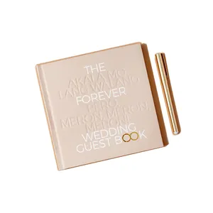 Wholesale <strong>Personalised</strong> Custom Samples Flexography Sublimation Acrylic Linen <strong>Wedding</strong> <strong>Guest</strong> <strong>Book</strong> Set with Pen Set with Box - Product Image 1