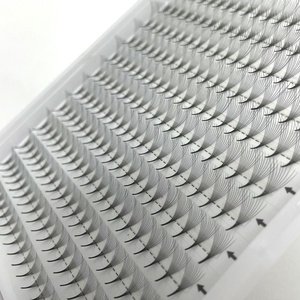 Fadvan radici lunghe Base sottile ventagli prefabbricati 3d 5d <span class=keywords><strong>Pre</strong></span>-realizzati Volume ciglia ventagli 0.07mm 0.1mm Mix coreano fibra Pbt ciglia ventaglio - Product Image 5