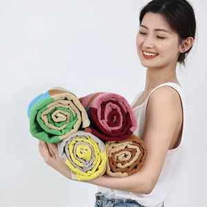 <span class=keywords><strong>Serviette</strong></span> de bain en coton peigné jacquard teint en fil, à boucles longues, douce, absorbante et respectueuse de la peau, adaptée aux enfants et aux adultes - Product Image 1