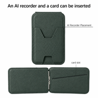 Étui portefeuille magnétique pour téléphone avec enregistrement d'appels, compatible MagSafe, protection RFID, support pliable, en cuir, pour professionnels