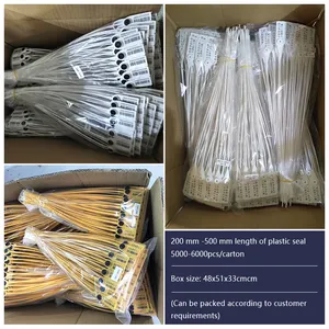 Disposable Tamper Evident Plastic Seal 400mm Pull-Out Plastic Seal With Serial Number For Containers