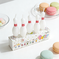 Bougies d'anniversaire créatives en forme de boule de bowling, faites à la main, lot de 5, pour la décoration de gâteaux de fête, bougies d'anniversaire mignonnes en gros