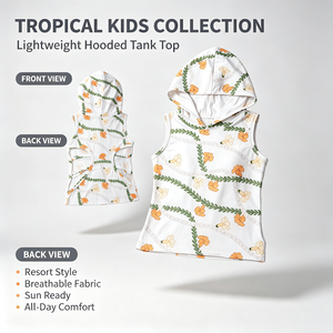 A26-17 Factory Customized Printing Hooded Top <b>Girl</b> vest Top for Little Baby <b>Girl</b> Cotton/Bamboo Fiber Pullover Hoodie <b>Hat</b> - Product Image 5