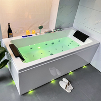 Baignoire Spa de Luxe Intérieure à Jets Massants avec Cascade, Hydrojets et Siège Intégré pour Villa
