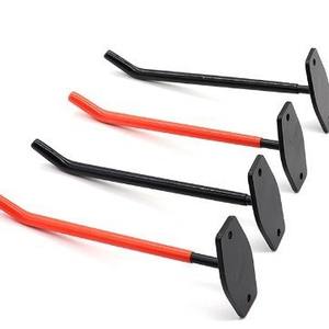 Crochets de garage robustes en acier allié à fixation murale, système de rangement multifonctionnel pour pneus avec revêtement antidérapant pour vélos, échelles, chaises - Product Image 4