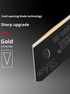 Pisau Utilitas Liangjin Berbahan Baja Paduan SK4, Bilah Persegi Panjang Hitam Tebal dengan Tepi Rata, Gagang Aluminium untuk Industri dan DIY, 18mm - Product Image 3