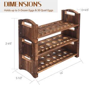 Pine Wood Brown Wooden <b>Egg</b> Holder <b>Eco</b>-friendly 3-tier Wooden <b>Egg</b> Holder 36-<b>egg</b> Capacity Durable - Product Image 6