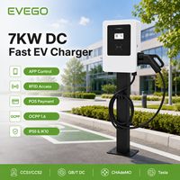 EVEGO Nueva Estación de Carga Rápida de Baja Potencia para Vehículos Eléctricos de 7kW CC, Certificada por TUV, Montada en Pared, para Flotas y Depósitos, OCPP 2.0.1 DLB EVSE