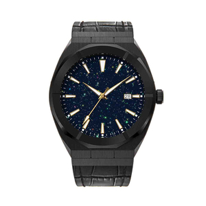 <span class=keywords><strong>Montre</strong></span> unisexe personnalisée avec <span class=keywords><strong>bracelet</strong></span> en cuir <span class=keywords><strong>interchangeable</strong></span>, finition givrée effet poussière d'étoile, mouvement à quartz, idéale pour un cadeau d'affaires - Product Image 6