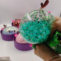 Jouet sensoriel anti-stress en TPR souple, renne de Noël scintillant, forme boulette vapeur, 15 cm, à remontée lente