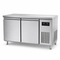 Réfrigérateur-congélateur professionnel à double zone, 2 portes, 1500 mm, en acier inoxydable, double compresseur, refroidissement par ventilateur