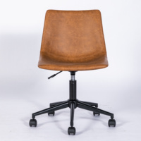 Fauteuil de bureau moderne en cuir, pivotant et réglable, avec dossier croisé, accoudoirs fixes, pieds en plastique, garantie 2 ans, certifié BIFMA