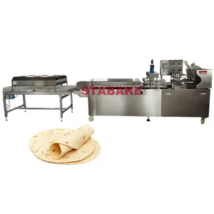 Industrial automatic flour tortilla forming machine for forming and baking flour tortilla roti and chapati