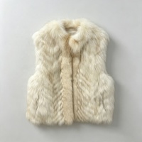 Gilet en fourrure de renard véritable pour femmes Tyan, gilet en fourrure de renard naturelle de luxe, sans manches, veste en fourrure pour femmes, gilet en fourrure de renard véritable chaud pour l'hiver