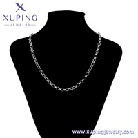 XUPING Vente en gros de bijoux Collier à maillons de câble plat plaqué platine couleur argent pour hommes