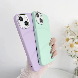 <span class=keywords><strong>Coque</strong></span> de téléphone pour <span class=keywords><strong>iPhone</strong></span> 15 Plus 14 <span class=keywords><strong>12</strong></span> 13 11 16 Pro Max antichoc <span class=keywords><strong>Coque</strong></span> de téléphone avec lentille galvanisée couleur unie - Product Image 4