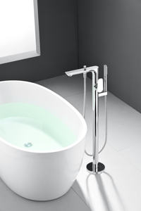Rubinetti HONGDEC per Acqua Calda e Fredda, Set <span class=keywords><strong>Doccia</strong></span> da Pavimento, Rubinetteria per Bagno in Ottone Cromato - Product Image 3