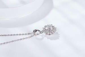 Bijoux de luxe en argent sterling motif tournesol, design élégant, avec charme exquis 1CT 2CT - Product Image 4