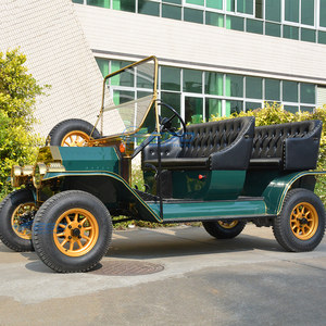 Voiture de Tourisme Vintage à Toit Ouvert 5 Places avec Sièges en Cuir Noir, Styles Rétro Personnalisés Multiples, Alimentation par Batterie, Faible Bruit - Product Image 1
