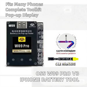 Testeur de fenêtre pop-up d'efficacité de la batterie OSS W09 Pro V3 pour iPhone 11/15/15PM – Outil de réparation et de réinitialisation des données de santé de la batterie du téléphone - Product Image 3