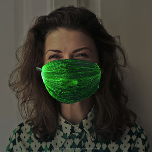 Glow In The Dark Halloween 7 Farben Licht Up Fantastische Leucht Partei Edm Staub Kunden Glowing Fiber Optic Led Rave maske - Product Image 6