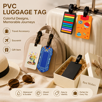 Tag Bagasi PVC Lunak 2D Custom Grosir, Multi Warna, Logo Karet, Tempat Kartu Alamat untuk Hadiah Festival & Klub