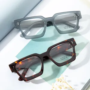 Brillen Eigenmarke Unisex übergroße Acetat-Brille polarisiert vorrätig Lagerbrille Rahmen quadratische Brille
