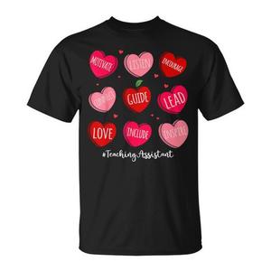 T-shirt rétro pour femme avec motif Cœurs d'assistantes d'enseignement pour la Saint-Valentin - Product Image 1