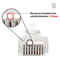 Câble Réseau RJ45 UTP Ethernet RJ45 Traversant Connecteur Modulaire 8P8C Cat 6 Cat6
