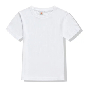 Camiseta Infantil 100% Algodón, Blanca, Manga Corta, con Logotipo OEM, Lisa, Personalizable, Unisex para Niños - Product Image 3