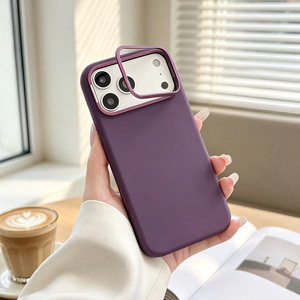 Funda Protectora Magnética de Silicona Líquida de Color Sólido JOYPORODO S135 con Soporte Metálico para Lentes para iPhone 17 18 Pro Max - Product Image 1