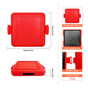 Rapide Warm & Cook Sandwich Grillage Silicone Maker <span class=keywords><strong>Mini</strong></span> Pan <span class=keywords><strong>Four</strong></span> À Micro-ondes Utiliser Bleu Rouge Portable Double Face Petit Déjeuner - Product Image 3