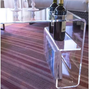 <span class=keywords><strong>Transparente</strong></span> de plexiglás de acrílico <span class=keywords><strong>transparente</strong></span>, <span class=keywords><strong>mesa</strong></span> de café con Magazine Rack - Product Image 5