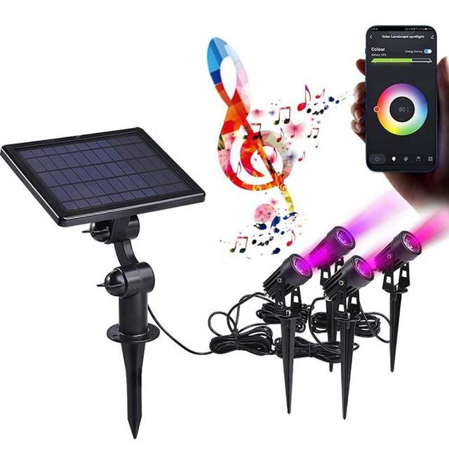 LED Spotlights for Trees Garden 12W Built-in Timer Outdoor RGB Dimmable Color Changing with APP Control Smart Landscape Lights