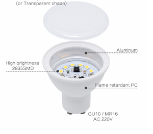 <span class=keywords><strong>Ampoule</strong></span> <span class=keywords><strong>LED</strong></span>, <span class=keywords><strong>ampoule</strong></span> <span class=keywords><strong>LED</strong></span> pour projecteur, MR16 GU5.3, éclairage intérieur de haute qualité, résidentiel, aluminium AC, certifié CE, durée de vie de 10 000 heures - Product Image 3