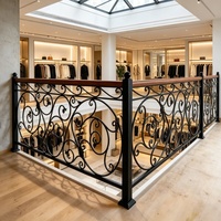 Rampe d'escalier en fer forgé de style français à motif en spirale pour maisons de campagne, intérieur, extérieur, duplex, grenier, balcon, mur extérieur