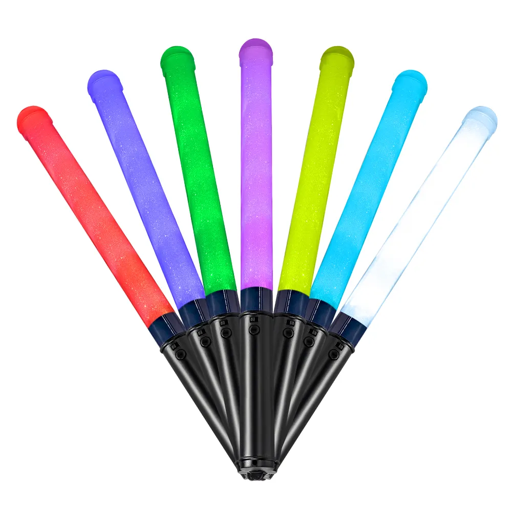 Handled Cheer ing Sticks Leuchten Spielzeug LED Blinklichter Schalter Silikon RGB Luminous Remote Controlled Glow Stick