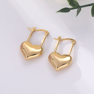ต่างหูห่วงทันสมัยทันสมัยทันสมัยเครื่องประดับสแตนเลสชุบทองกันน้ำสำหรับผู้หญิงงานปาร์ตี้ - Product Image 1