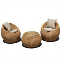 Ensemble de canapés en rotin pour l'extérieur - Design minimaliste moderne, coussins en éponge plastique imperméables et mobiles, balcon, cour, jardin