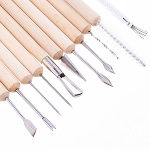 Set di strumenti professionali <span class=keywords><strong>per</strong></span> scultura da 11 pezzi strumenti in ceramica con manici in <span class=keywords><strong>legno</strong></span> fai-da-te - Product Image 5