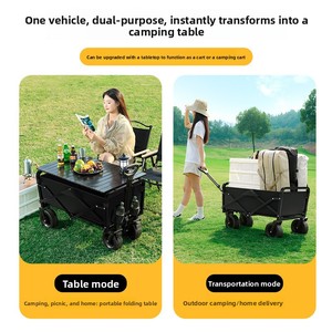 Modern <b>Foldable</b> 4-Wheel Stainless Steel Water Resistant Utility <b>Wagon</b> Portable Outdoor Furniture Trolley Camping Shopping Daily - Product Image 5