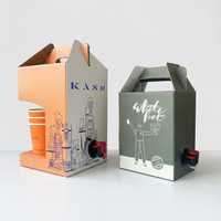 Boîte à café à emporter en carton kraft avec poignée, impression personnalisée, 96 oz, 1/2/3/5 litres, pour café, boîte à emporter pour café, boîte à emporter pour boissons