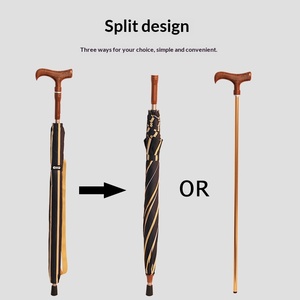 <span class=keywords><strong>Parapluie</strong></span> manuel pour homme, <span class=keywords><strong>grand</strong></span> format, à double tige droite, avec longue poignée détachable, renforcé, résistant au vent, design européen - Product Image 4