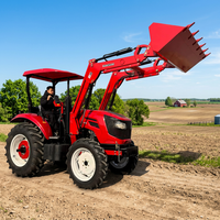Tracteur agricole multifonctionnel 120 CV 4x4, 16F+8R, double embrayage, diesel, avec chargeur, pelle rétrocaveuse et semoir