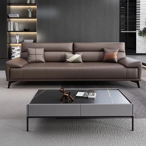 Divano in Pelle a 3 Posti di Design <span class=keywords><strong>Moderno</strong></span> <span class=keywords><strong>per</strong></span> <span class=keywords><strong>Soggiorno</strong></span> e Ufficio, Set di Mobili in Pelle <span class=keywords><strong>per</strong></span> Ufficio in Offerta - Product Image 3
