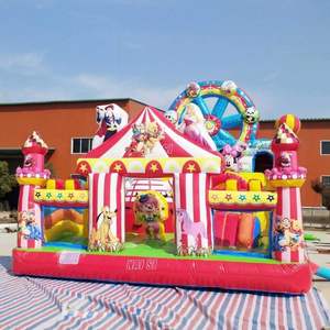 Casa de Brinco Inflable de PVC para Niños, Tamaño Personalizado, con Tobogán, Obstáculos, Diseño de Circo, para Parques de Diversiones, Uso en Exteriores - Product Image 3