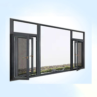 Ventanas Abatibles de Aluminio Residenciales, Diseño Moderno, Doble Acristalamiento, Color Personalizado, para Cocina, Villa, Baño, Impermeables, Insonorizadas y Aislantes del Calor